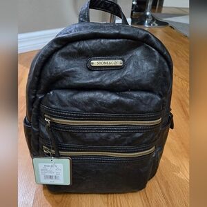 Stone & Co. Black Backpack with Gold Accents